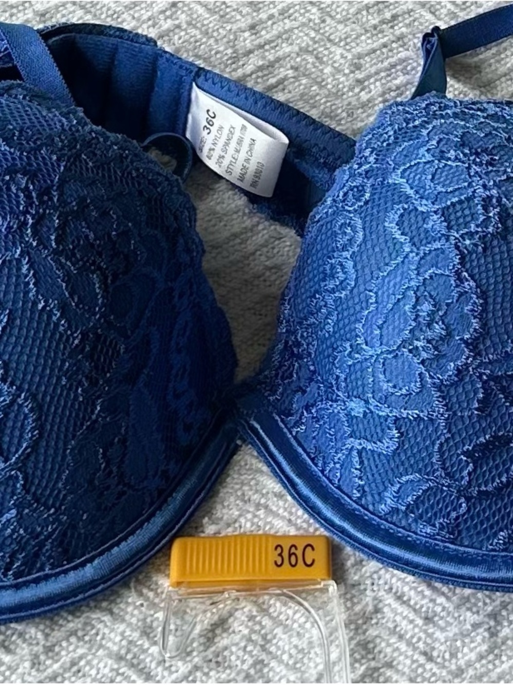 Lace Push-Up Bra in Deep Blue - 36C
